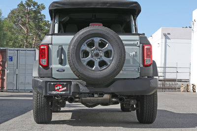 aFe Vulcan 3in 304 SS Cat-Back Exhaust 2021 Ford Bronco L4-2.3L (t)/V6-2.7L (tt) w/ Black Tips - Mufflers &