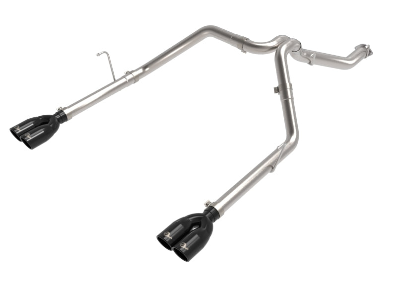 aFe Vulcan Series 3in 304SS DPF-Back 21 Jeep Gladiator V6-3.0L (td) Dual Black Tip - Exhaust Mufflers & Tips