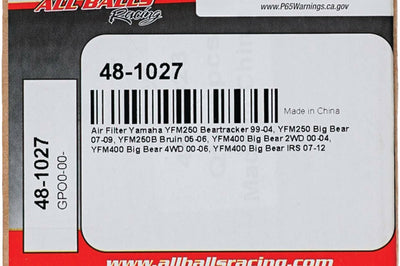 All Balls Air Filter Kit Yam - Atv Performance Products