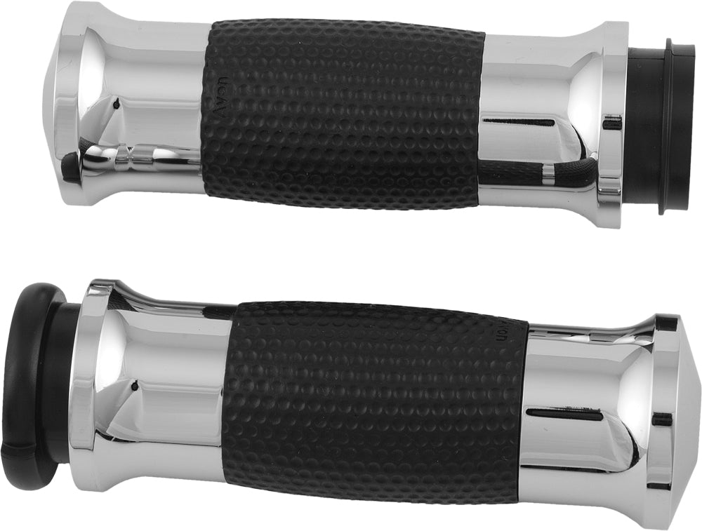 AVON Air Gel Grips W/F B W Throttle Chrome - Wheels