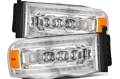 AlphaRex 02-05 Dodge Ram 1500 NOVA LED Proj Headlights Plank Style Chrome w/Activ Light/Seq Signal - Lights