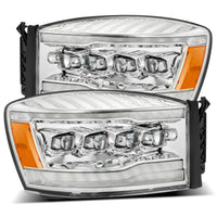 AlphaRex 06-08 Dodge Ram 1500HD NOVA LED Proj Headlights Plank Style Blk w/Seq Signal/DRL/Amber - Lights