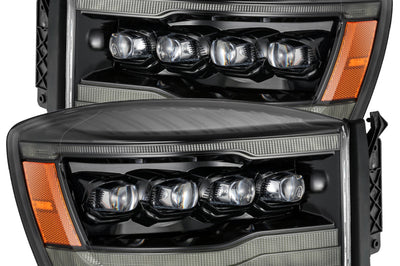 AlphaRex 06-08 Ram 1500HD NOVA LED Proj Headlights Plnk Style Alpha Blk w/Seq Signal/DRL/Amber - Lights