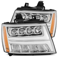 AlphaRex 07-13 Chevy Avalanche NOVA LED Proj Headlights Plank Style Design Chrome w/Activ Light/DRL - Lights
