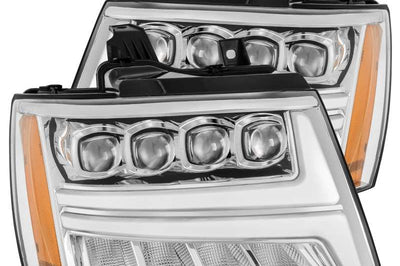 AlphaRex 07-13 Chevy Avalanche NOVA LED Proj Headlights Plank Style Design Chrome w/Activ Light/DRL - Lights