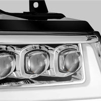 AlphaRex 07-13 Chevy Avalanche NOVA LED Proj Headlights Plank Style Design Chrome w/Activ Light/DRL - Lights
