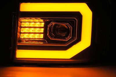 AlphaRex 07-13 GMC 1500HD PRO-Series Proj Headlights Plank Style Matte Blk w/Activ Light/Seq Signal - Lights