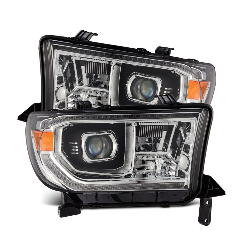 AlphaRex 07-13 Toyota Tundra / 08-17 Sequoia PRO-Series Projector Headlights Chrome w/Seq. Sig. + DR - Lights