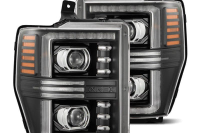 AlphaRex 08-10 Ford F250-550 PRO-Series Projector headlights Black w/Activ Light/Seq Signal - Lights
