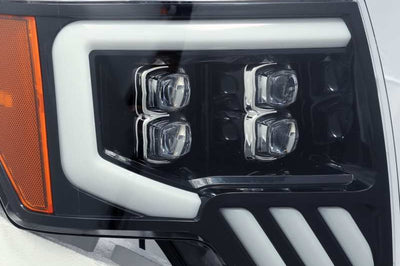 AlphaRex 09-14 Ford F-150 NOVA LED Proj Headlights Plank Style Gloss Black w/Activ Light/Seq Signal - Lights
