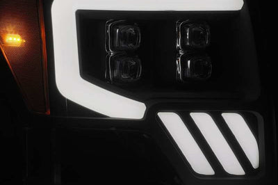 AlphaRex 09-14 Ford F-150 NOVA LED Proj Headlights Plank Style Gloss Black w/Activ Light/Seq Signal - Lights