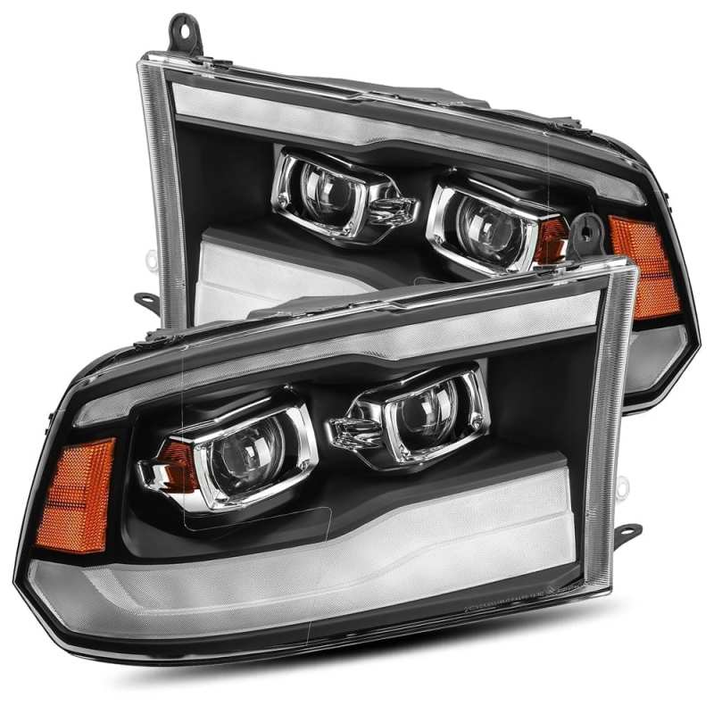 AlphaRex 09-18 Dodge Ram 1500HD LUXX LED Proj Headlights Plnk Style Blk w/Activ Light/Seq Signal/DRL - Lights