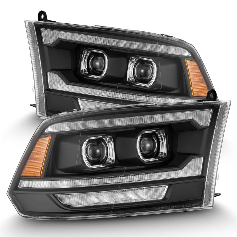 AlphaRex 09-18 Dodge Ram 2500 LUXX LED Proj Headlights Plank Style Blk w/Activ Light/Seq Signal/DRL - Lights