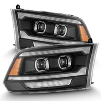 AlphaRex 09-18 Dodge Ram 2500 LUXX LED Proj Headlights Plank Style Blk w/Activ Light/Seq Signal/DRL - Lights
