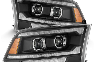 AlphaRex 09-18 Dodge Ram 2500 LUXX LED Proj Headlights Plank Style Blk w/Activ Light/Seq Signal/DRL - Lights