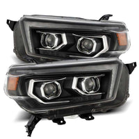 AlphaRex 10 13 Toyota 4Runner LUXX LED Proj Headlights Plank Style Black w/Seq Signal/DRL Lights