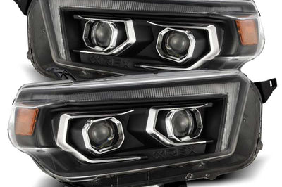 AlphaRex 10 13 Toyota 4Runner LUXX LED Proj Headlights Plank Style Black w/Seq Signal/DRL Lights