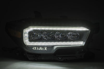 AlphaRex 16-20 Toyota Tacoma NOVA LED Projector Headlights Plank Style Chrome w/Activation Light - Lights