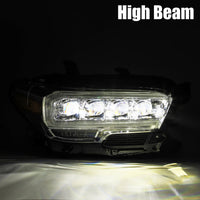 AlphaRex 16-20 Toyota Tacoma NOVA LED Projector Headlights Plank Style Chrome w/Activation Light - Lights