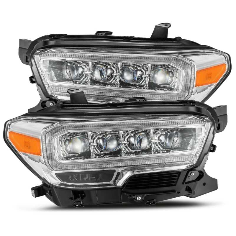 AlphaRex 16-20 Toyota Tacoma NOVA LED Projector Headlights Plank Style Chrome w/Activation Light - Lights