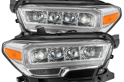 AlphaRex 16-20 Toyota Tacoma NOVA LED Projector Headlights Plank Style Chrome w/Activation Light - Lights