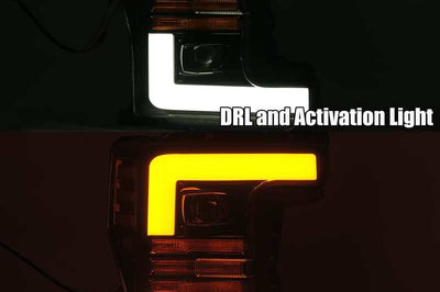 AlphaRex 17-19 Ford F-250 SD PRO-Series Proj Headlights Plank Style Chrome w/Activ Light/Seq Signal - Lights