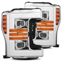 AlphaRex 17-19 Ford F-250 SD PRO-Series Proj Headlights Plank Style Chrome w/Activ Light/Seq Signal - Lights