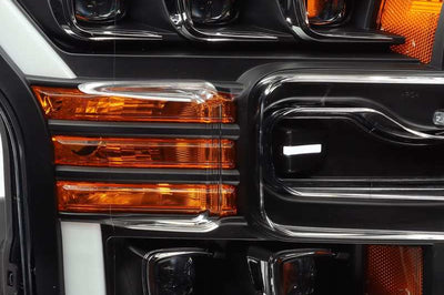 AlphaRex 17-20 Ford Raptor NOVA LED Proj Headlights Plank Style Matte Black w/Activ Light/Seq Signal - Lights