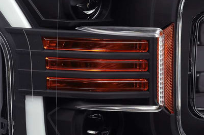 AlphaRex 18-19 Ford F-150 PRO-Series Proj Headlights Plank Style Matte Blk w/Activ Light/Seq Signal - Lights