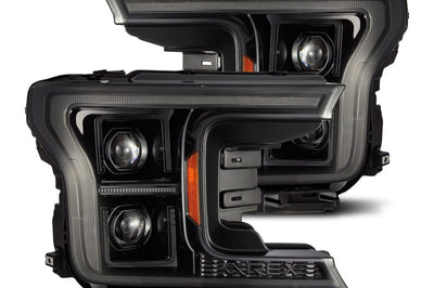 AlphaRex 18-20 Ford F-150 (Req. Conv F150 w/LED) LUXX LED Proj HL Alpha-Blk w/Actv Lt Seq Sig SB DRL - Lights