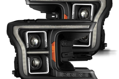 AlphaRex 18-20 Ford F-150 (Req. Conv F150 w/Stock LED) LUXX LED Proj HL Blk Actv Lgt Seq Sig SB DRL - Lights