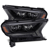 AlphaRex 19-21 Ford Ranger LUXX LED Proj Headlights Plank Style Alpha Black w/Seq Signal/DRL - Lights