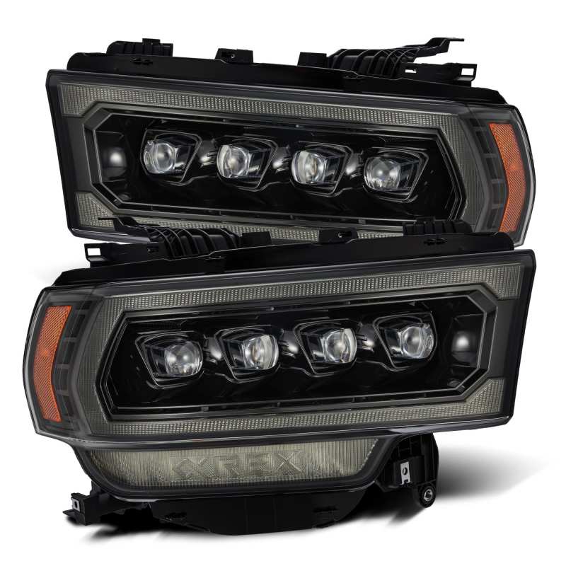 AlphaRex 19-21 Ram 2500 NOVA LED Proj Headlights Plank Style Alpha Blk w/Activ Light/Seq Signal/DRL - Lights