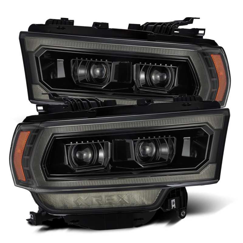 AlphaRex 19-21 Ram 2500 PRO-Series Projector Headlights Plank Style Alpha Black w/Activation Light - Lights