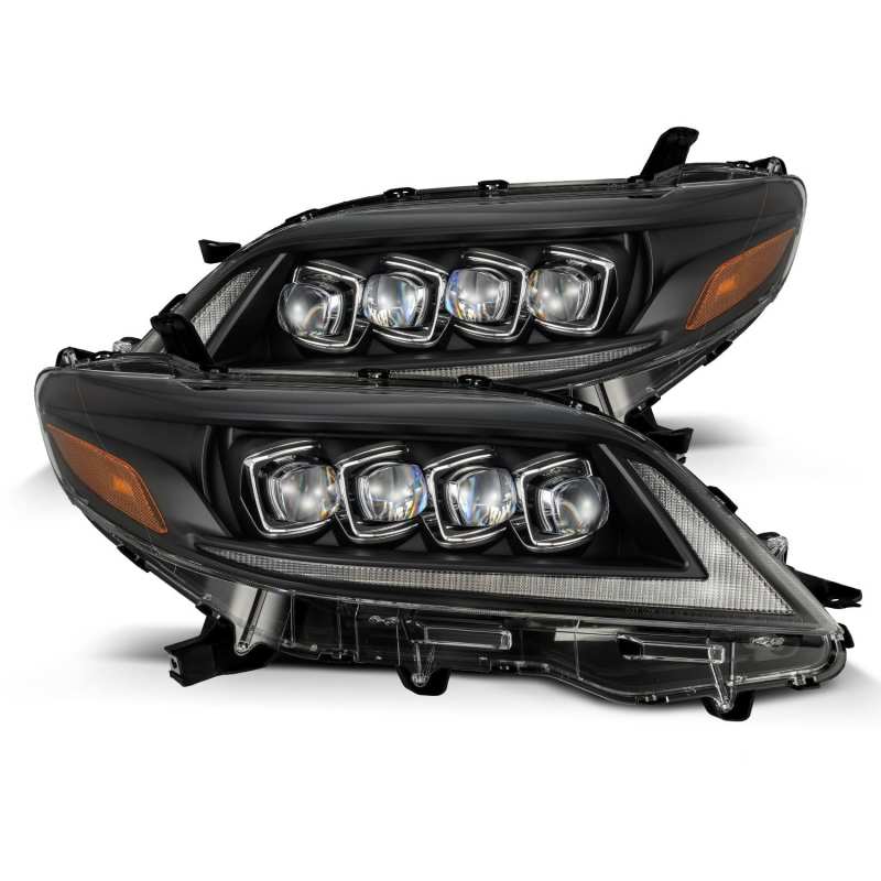 AlphaRex 2011+ Toyota Sienna NOVA LED Proj Headlights Plank Style Black w/Activ Light/Seq Signal/DRL - Lights