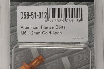 Drc Aluminum Flange Bolts Titanium M6x35mm 4/pk - Gold - Tires & Wheels