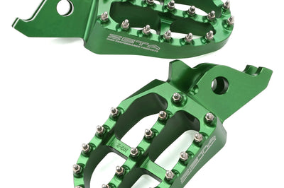 Zeta Aluminum Footpegs Black Yam - Green - Street Collection