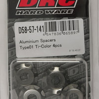 Drc Aluminum Spacers Type 1 Titanium M6x12mm 4/pk - Tires & Wheels