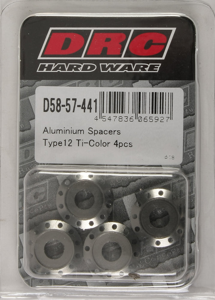 Drc Aluminum Spacers Type 12 Titanium M6x12mm 4/pk - Tires & Wheels