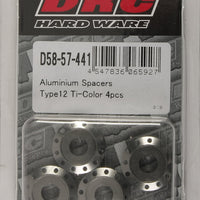 Drc Aluminum Spacers Type 12 Titanium M6x12mm 4/pk - Tires & Wheels