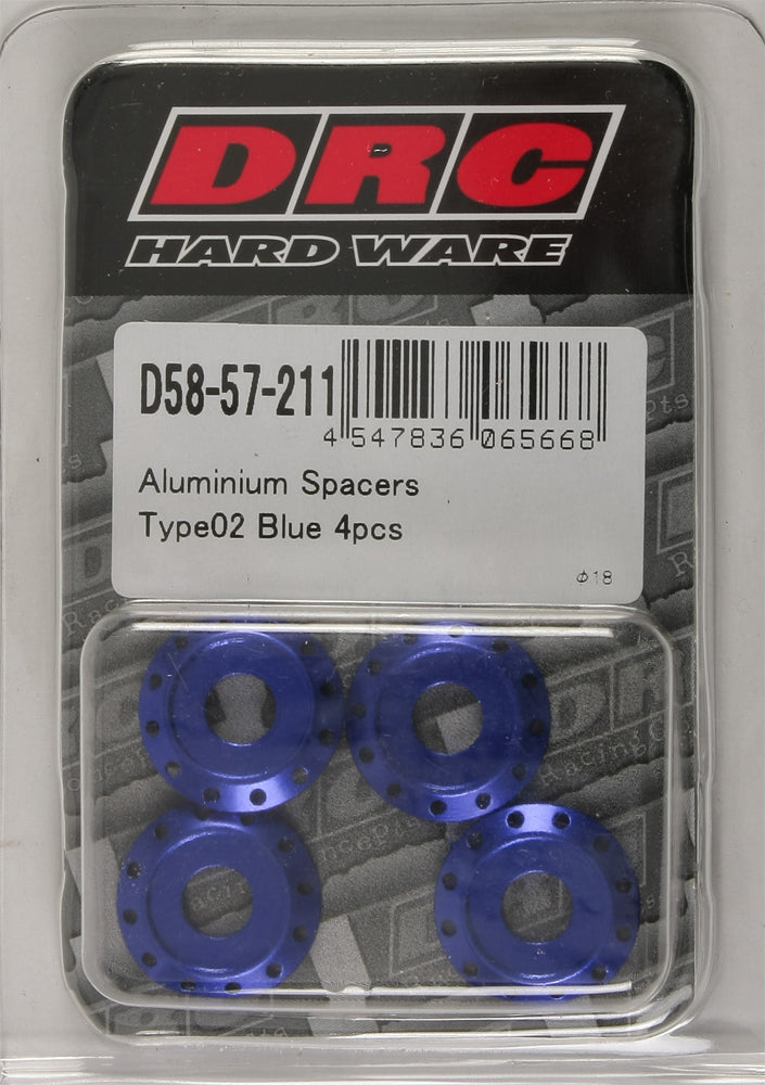 Drc Aluminum Spacers Type 2 Titanium M6x12mm 4/pk - Blue - Tires & Wheels