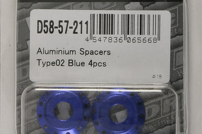 Drc Aluminum Spacers Type 2 Titanium M6x12mm 4/pk - Blue - Tires & Wheels