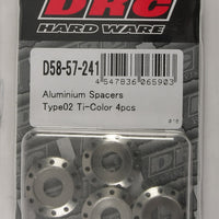 Drc Aluminum Spacers Type 2 Titanium M6x12mm 4/pk - Blue - Tires & Wheels