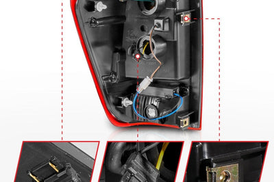 ANZO Anzo 04-15 Nissan Titan Full LED Tailights Chrome Housing Red/Clear Lens - Lights