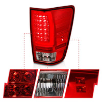 ANZO Anzo 04-15 Nissan Titan Full LED Tailights Chrome Housing Red/Clear Lens - Lights