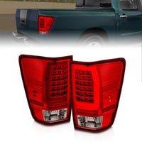 ANZO Anzo 04-15 Nissan Titan Full LED Tailights Chrome Housing Red/Clear Lens - Lights