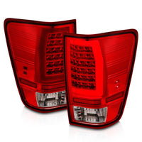 ANZO Anzo 04-15 Nissan Titan Full LED Tailights Chrome Housing Red/Clear Lens - Lights