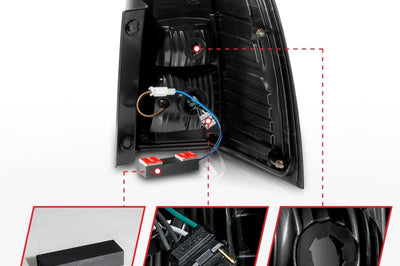 ANZO 07-17 Ford Expedition LED Taillights w/ Light Bar Black Housing Smoke Lens - Lights