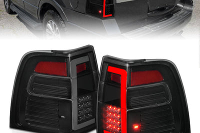 ANZO 07-17 Ford Expedition LED Taillights w/ Light Bar Black Housing Smoke Lens - Lights