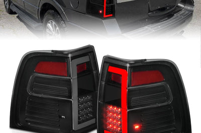 ANZO 07-17 Ford Expedition LED Taillights w/ Light Bar Black Housing Smoke Lens - Lights